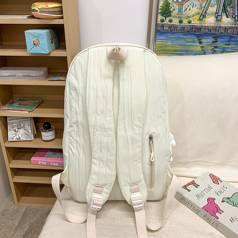 A new large-capacity solid-color, simple and versatile school-style backpack from Japanese ins, a travel backpack for junior and senior high school students Specification drawing