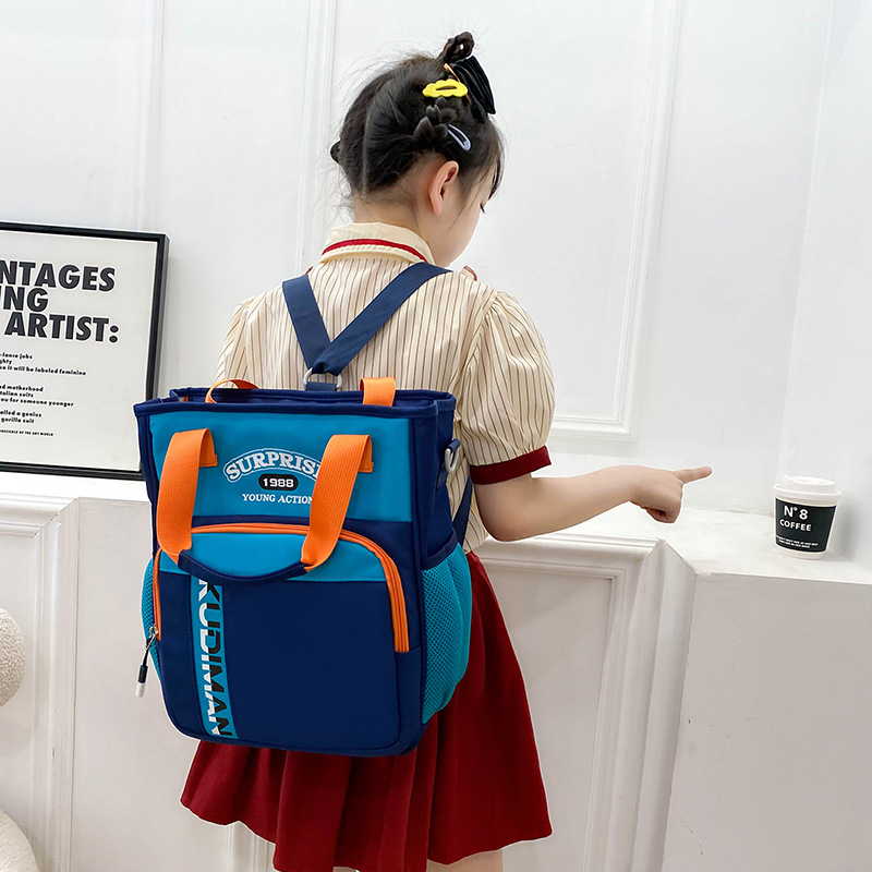 High-appearation-level student tutorial bags, large-capacity hand-held schoolbags, lightweight backrest book bags, versatile water-resistant backpacks details Picture