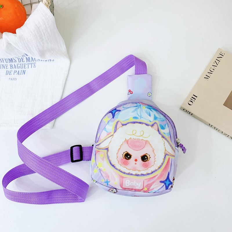 New spring and summer anime cartoon cute children's chest bag, printed girls' single-shoulder bag, large-capacity casual crossbody bag Specification drawing