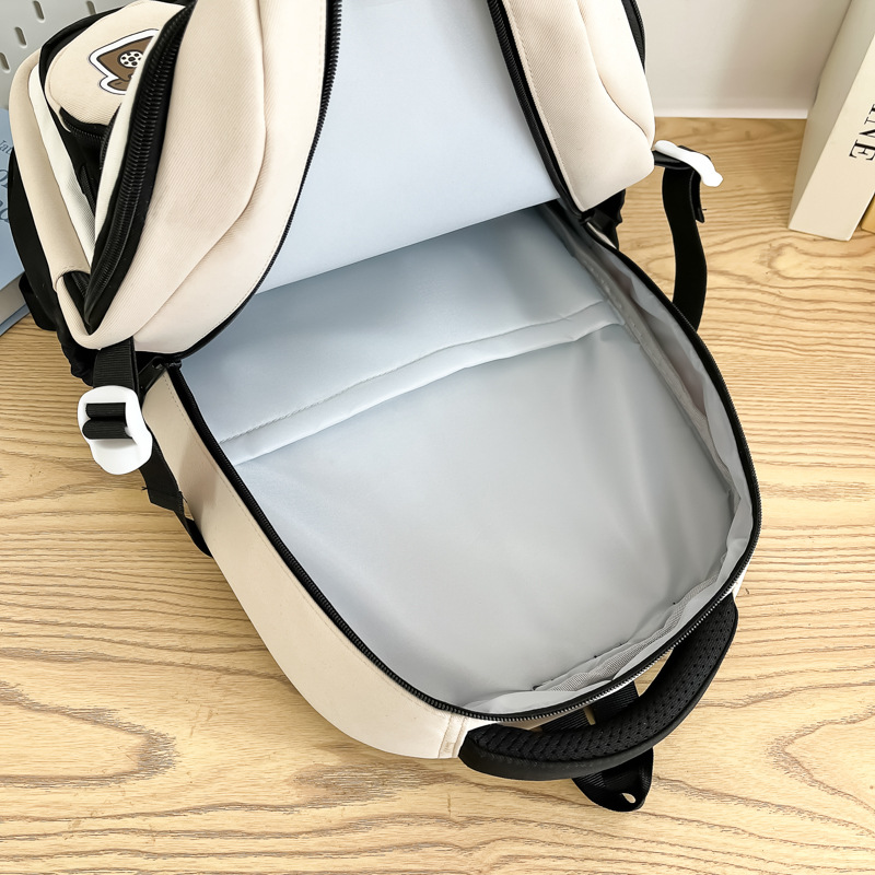 The 2025 new versatile, good-looking, large-capacity schoolbag for junior and senior high school students, simple and lightweight backpack, and casual color-blocking bag Specification drawing