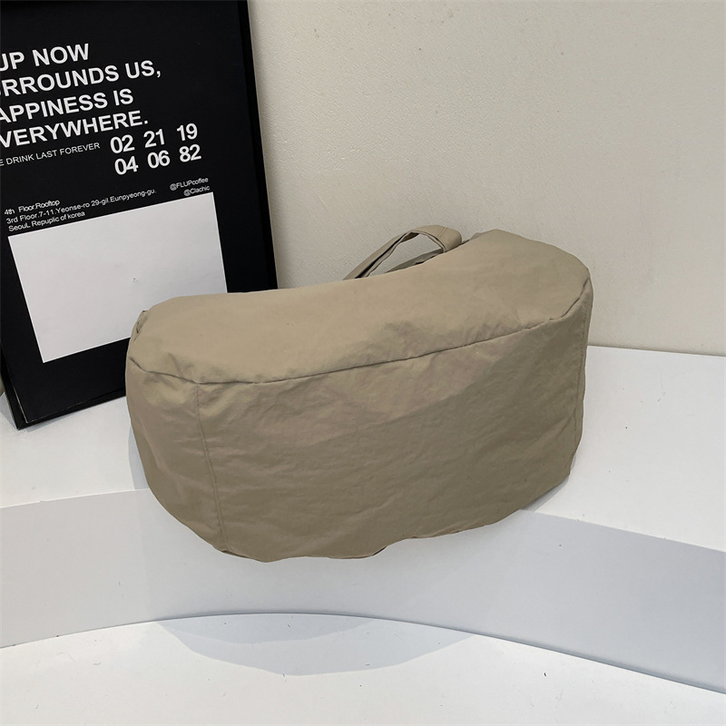 New fashionable canvas bag, men's simple dumpling bag, solid color versatile women's single-shoulder bag, large-capacity casual crossbody bag Specification drawing