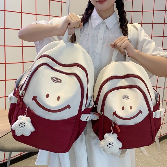 High-appearance-level large-capacity junior high school girls' color-blocking schoolbag 2024 New Korean-style lightweight design student backpack full figure