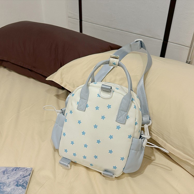 The 2025 new summer laid-back and personalized pain-layer backpack is a versatile travel backpack for girls and a cute college student schoolbag Specification drawing