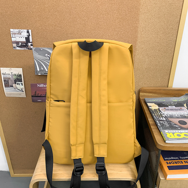 The 2025 new large-capacity simple backpack has a high appearance level. It is suitable for both boys and girls and is a solid color schoolbag for junior and senior high school students Specification drawing