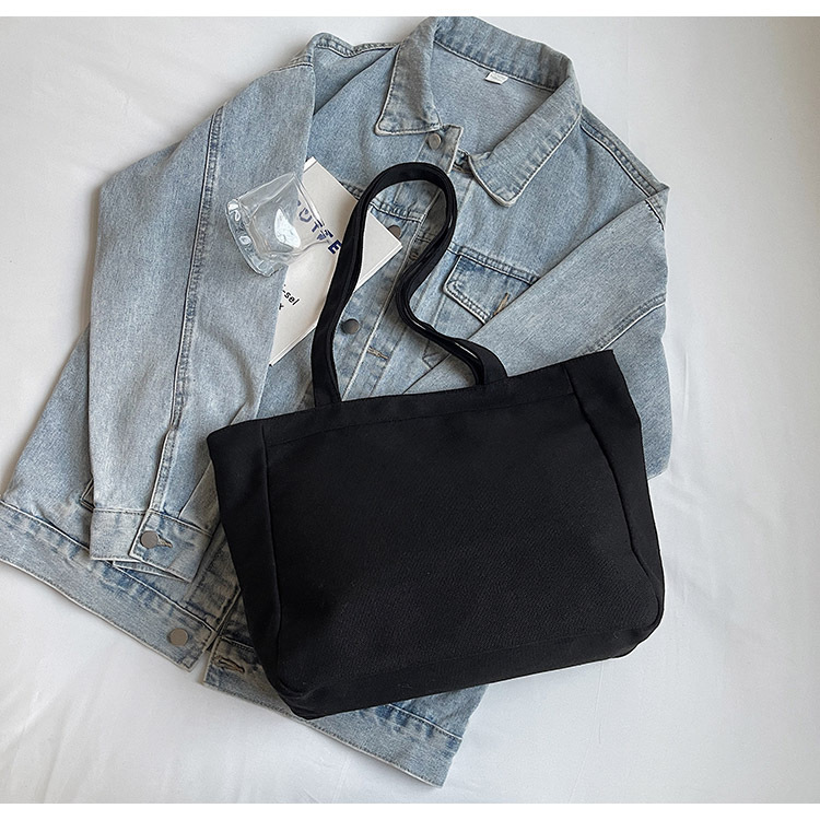 2025 New Korean-style artistic Dachshund embroidered hand and shoulder canvas casual, fashionable and versatile student tote bag Specification drawing