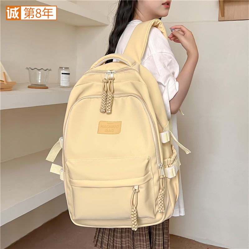 Girls' forest-style, fresh and light middle school backpack, large-capacity, lightweight Korean version, casual backpack for primary school students full figure