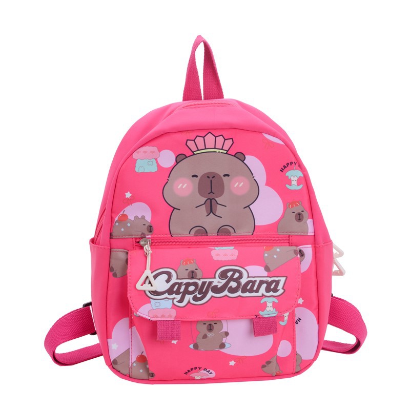 Korean version 2025 Summer new children's bag, cartoon and cute kindergarten backpack, Oxford cloth printed middle and small class schoolbag Item Picture