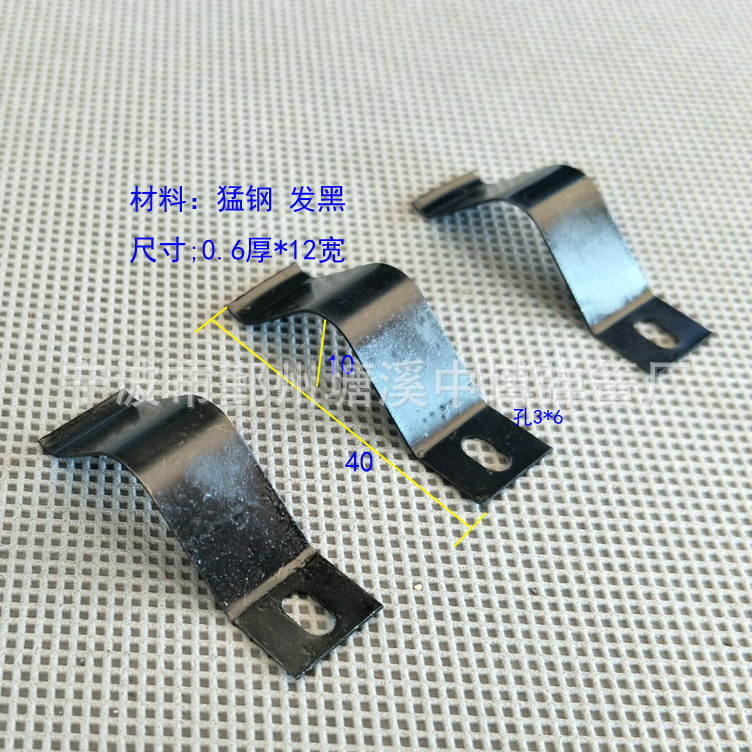 Custom-made 0.6mm stainless steel arc-shaped spring pieces for spring clips and crimping wire sheets. Bulk orders are preferred Application Scenario