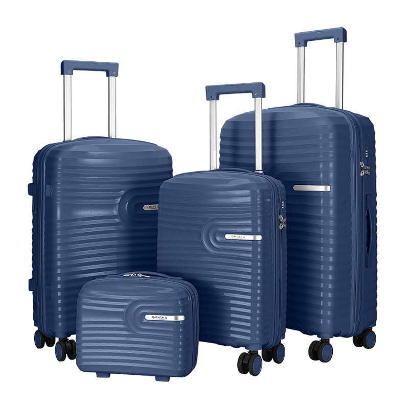 Customized PP trolley case cross-border trade PP hard shell case three-piece set 20, 24, 28 inch zipper style travel luggage Specification drawing