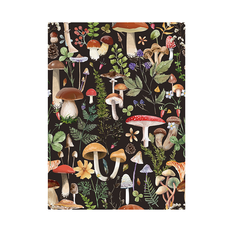 New Red fungus wallpaper self-adhesive TV background wall paper, household self-adhesive pvc wallpaper wholesale decorative painting wall fabric Item Picture