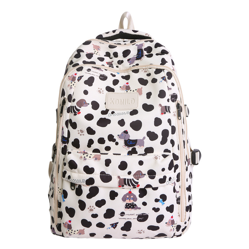 2025 New schoolbag for girls, Korean version, large capacity backpack for junior high school girls and senior high school students, cute forest-style printed backpack Item Picture