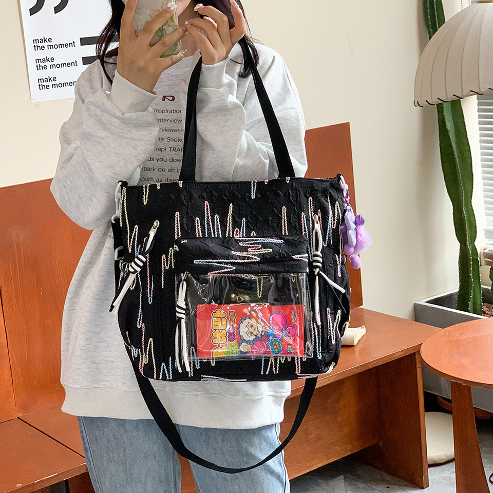 New Korean-style cute and good-looking schoolbag, college and high school backpack, lightweight and large-capacity soft girl single-shoulder bag details Picture