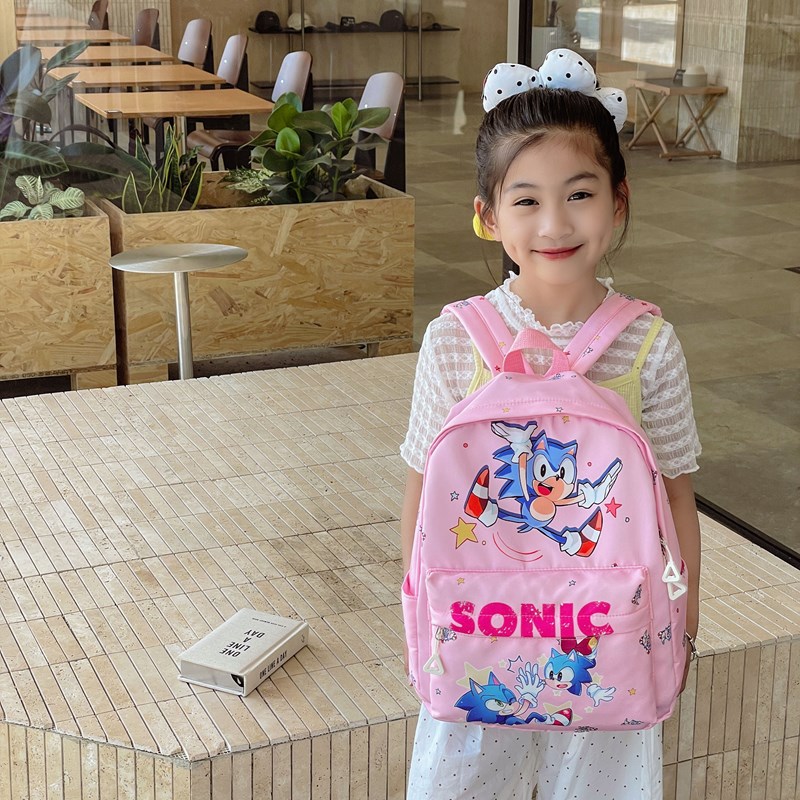 Kindergarten lightweight schoolbag, children's backpack, cute Sonic Cartoon 2025 new style for little boys, lightweight for girls Specification drawing