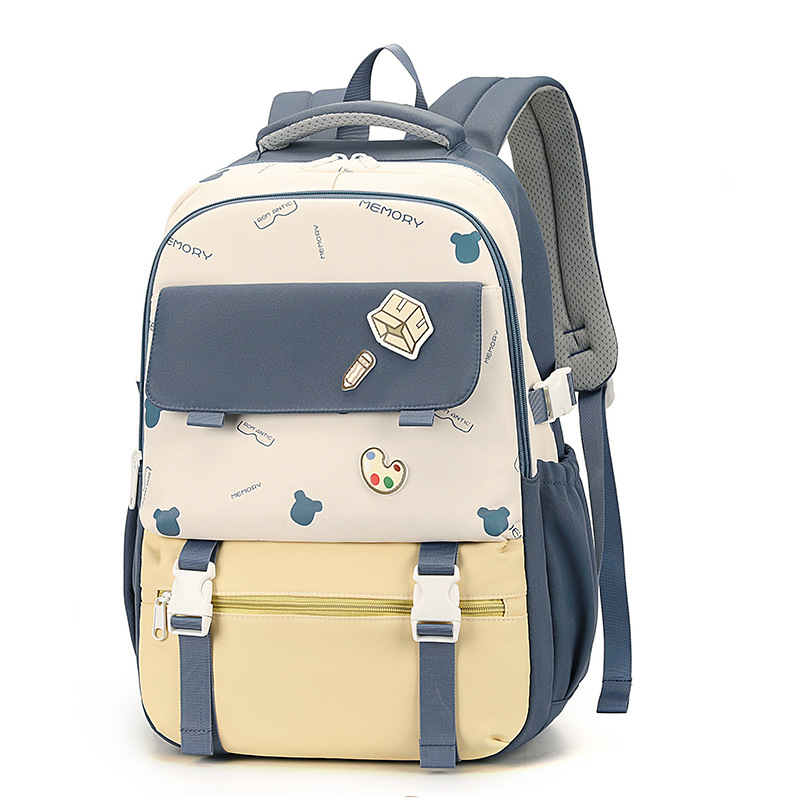 A new high-appeal, fresh and sweet color-blocking backpack from Japanese Instagram, a simple and lightweight backpack for junior and senior high school students Item Picture