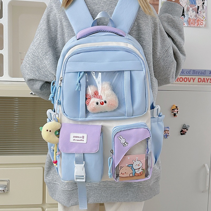 A new casual and Instagram-style backpack for junior and senior high school students with a high level of appearance, a large-capacity, cute and sweet Japanese backpack full figure