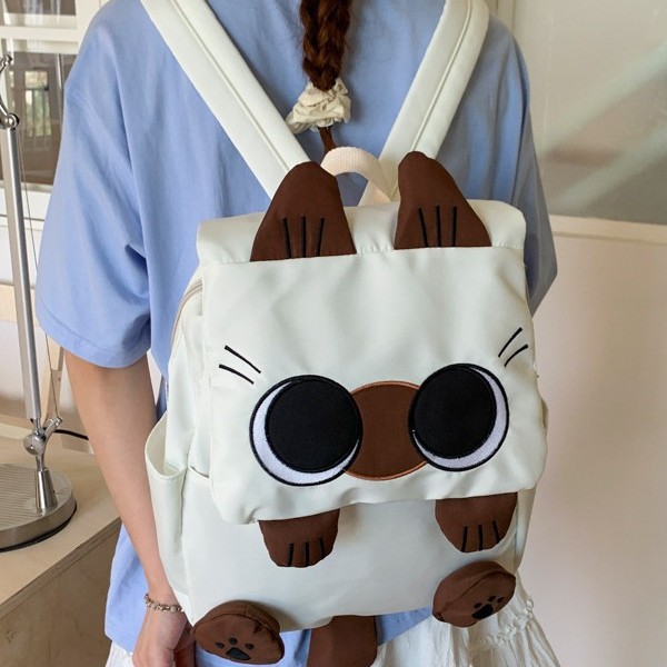 A new high-appeal, fresh, sweet and cute cartoon kitten backpack for primary and secondary school students, with a large capacity and light weight details Picture