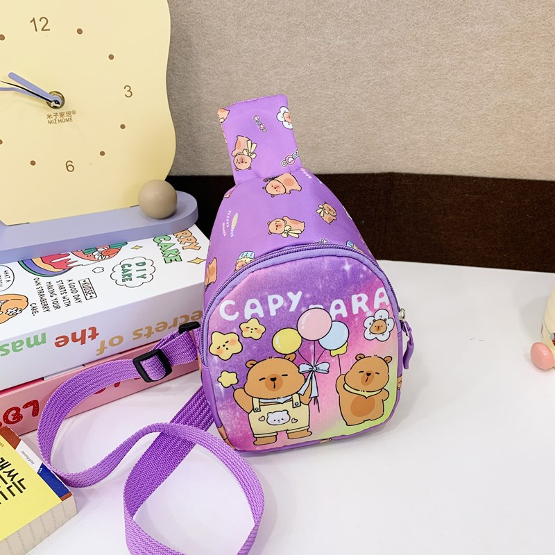The 2025 summer new cute cartoon pattern children's bag, casual boys' and girls' chest bag, stylish and lightweight loose change backpack Specification drawing