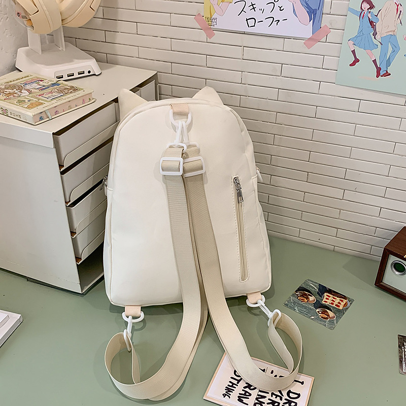 2025 New cute Japanese-style simple backpack, light and sweet crossbody bag, versatile large-capacity casual single-shoulder bag Specification drawing