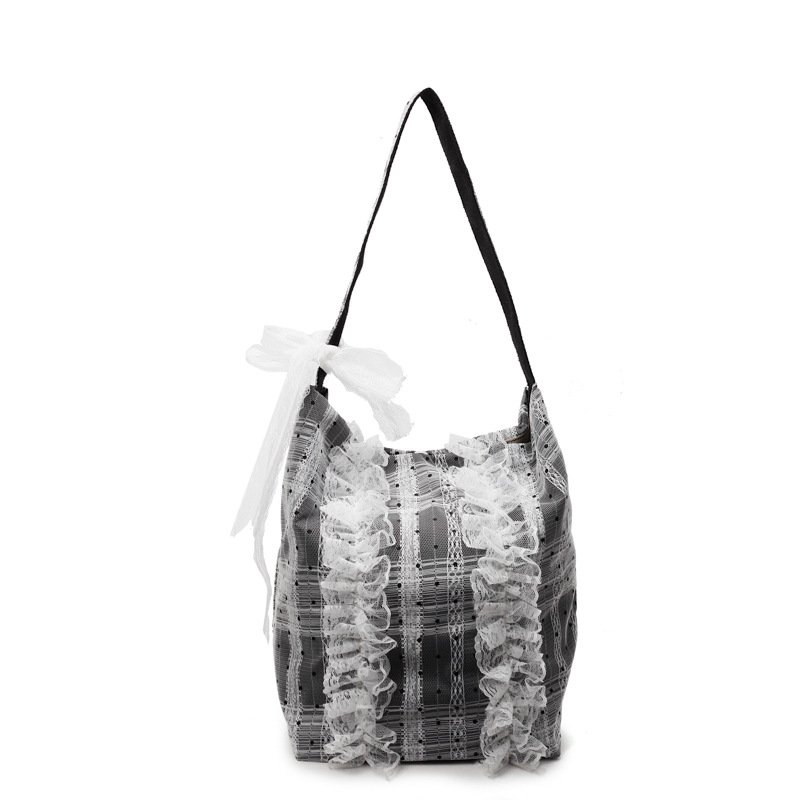 Korean niche underarm bags, college student commuting backpacks, large-capacity tote bags, lace butterfly single-shoulder bags Item Picture