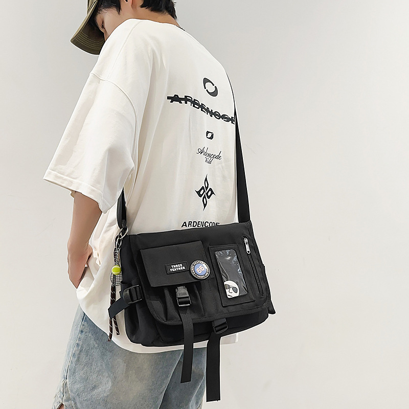 ins trendy Japanese casual workwear, multi-pocket messenger bag, crossbody bag, large-capacity single-shoulder bag for men details Picture