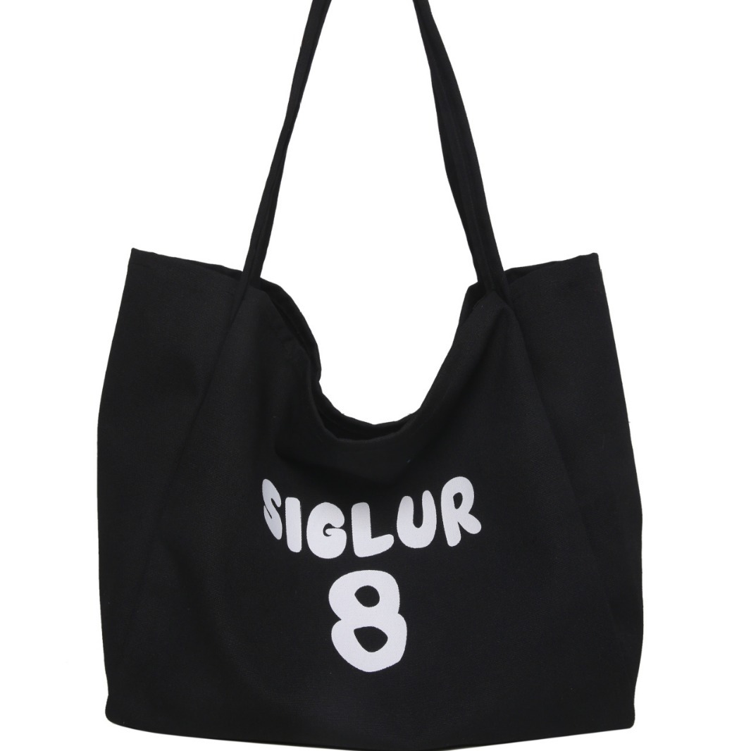 Spring and summer new letter-printed canvas bag for women with a niche design, large-capacity single-shoulder bag, and a laid-back atmosphere tote bag Item Picture