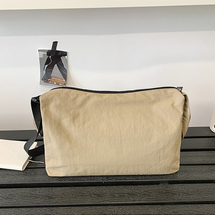 2025 New style casual and simple underarm small bag, Japanese lightweight solid color nylon crossbody single-shoulder fabric bag, artistic bag Specification drawing