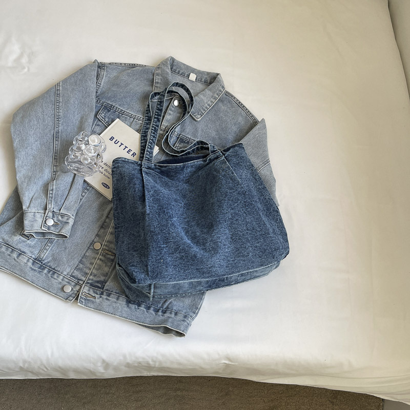 Tote Bag for Women 2024 New large-capacity commuter bag, summer versatile denim single-shoulder college student class bag Specification drawing