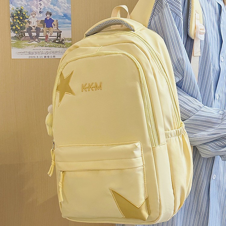 High appearance level, niche large capacity backpack, Star college student, Korean style cute schoolbag, simple, casual and versatile backpack full figure