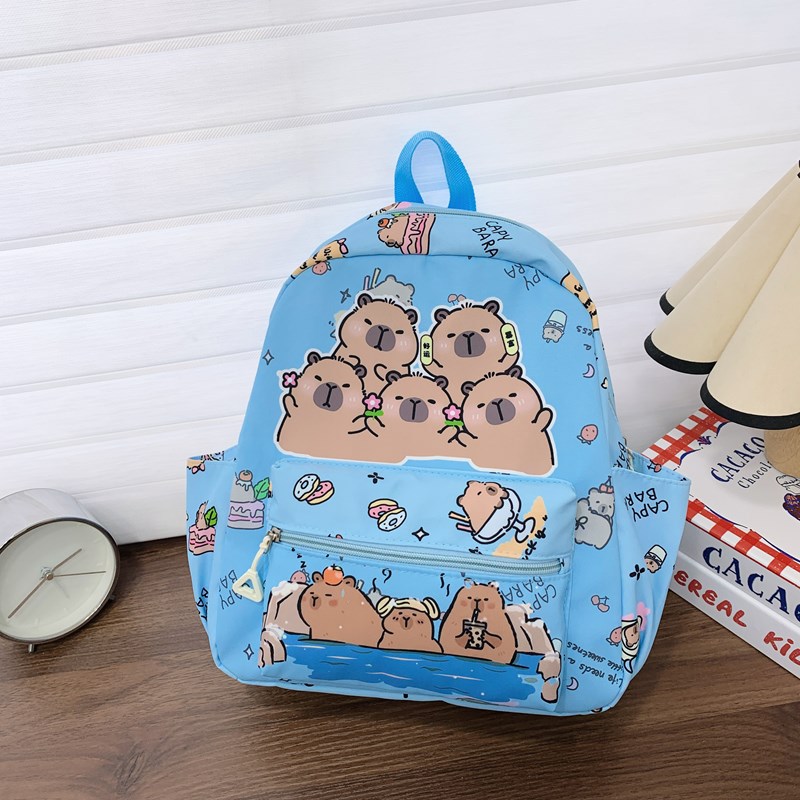 Capibara children's backpack, fashionable children's bag, cartoon backpack, high appearance level for kindergarten small class, large class student schoolbag details Picture