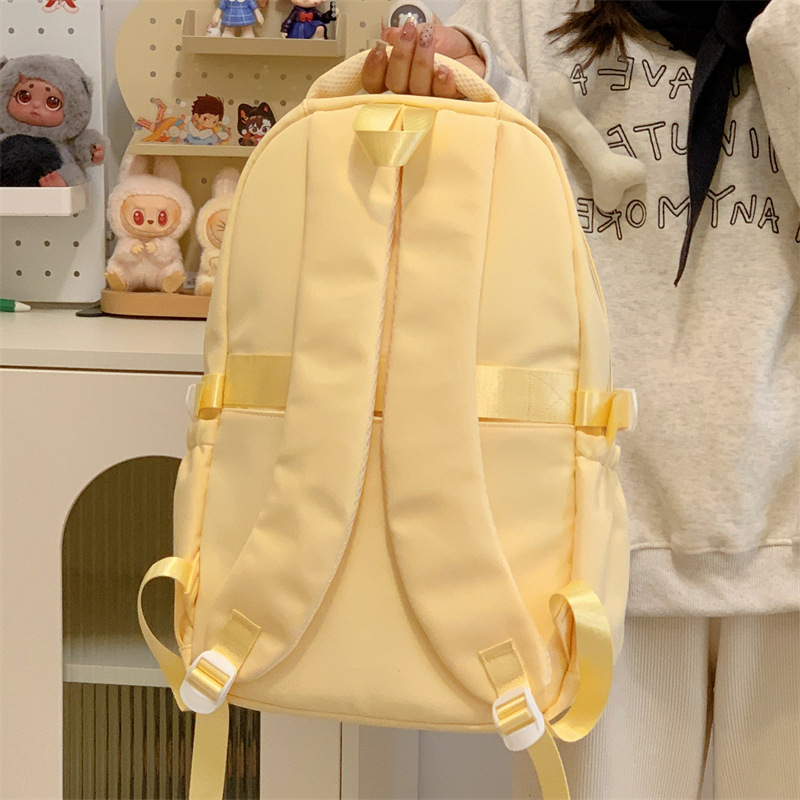 Cute college student backpacks, transparent schoolbags with a college style, solid-color smudged pain bags, simple and niche backpacks for junior and senior high school students Specification drawing