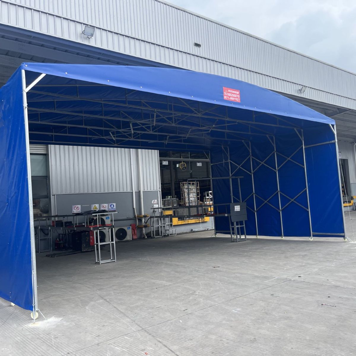 Outdoor sliding mobile awning, large warehouse sunshade tent, outdoor rain and sun protection mobile sunshade canopy manufacturer Application Scenario