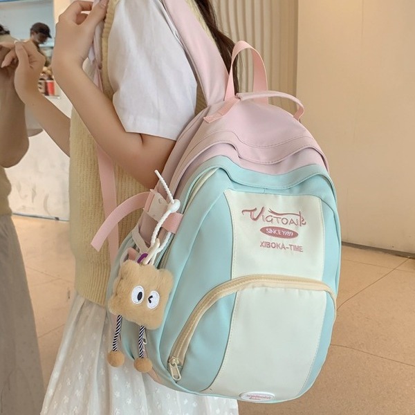 Japanese-style InS-style schoolbag, a niche design for middle and high school students, a large-capacity multi-layer versatile backpack details Picture