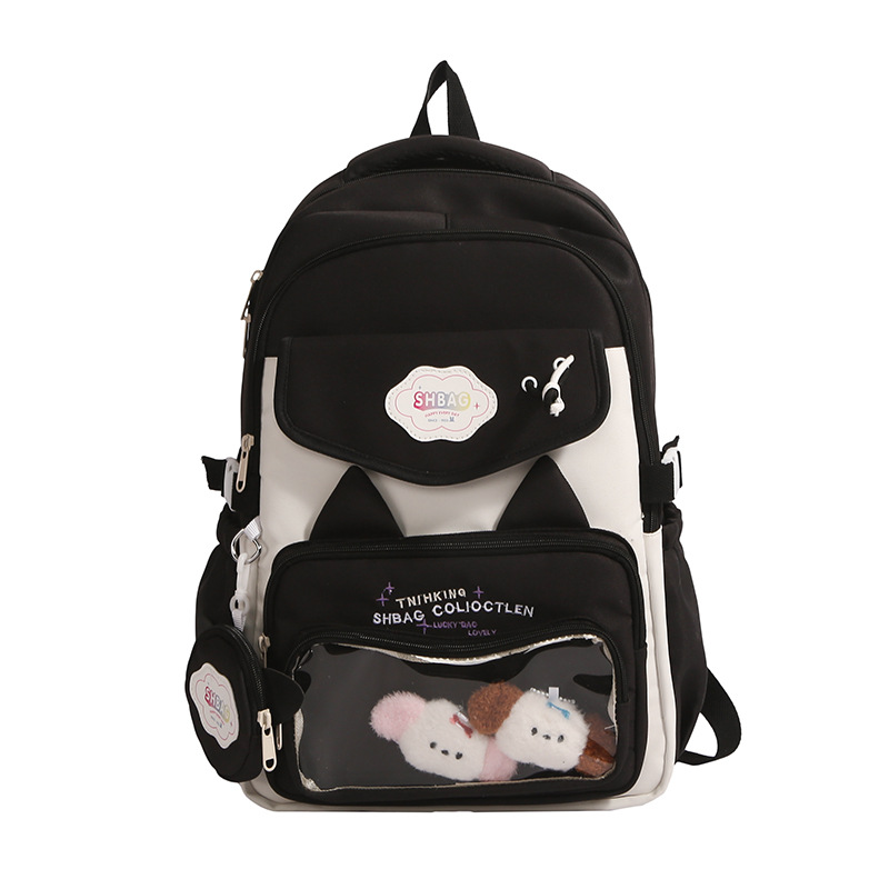 The 2025 new ins cute pain bag, with a school style, is versatile, has a high appearance level, a large capacity and multiple compartments, and is a sweet backpack Item Picture