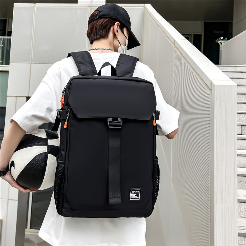 Men's trendy backpack, water-resistant travel functional style basketball schoolbag, large-capacity cycling men's helmet backpack details Picture