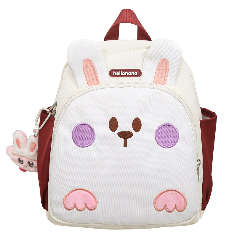 Cross-border kindergarten portable children's schoolbags for boys and girls, cute little rabbit backpacks for going out to play, anti-wandering schoolbags Item Picture