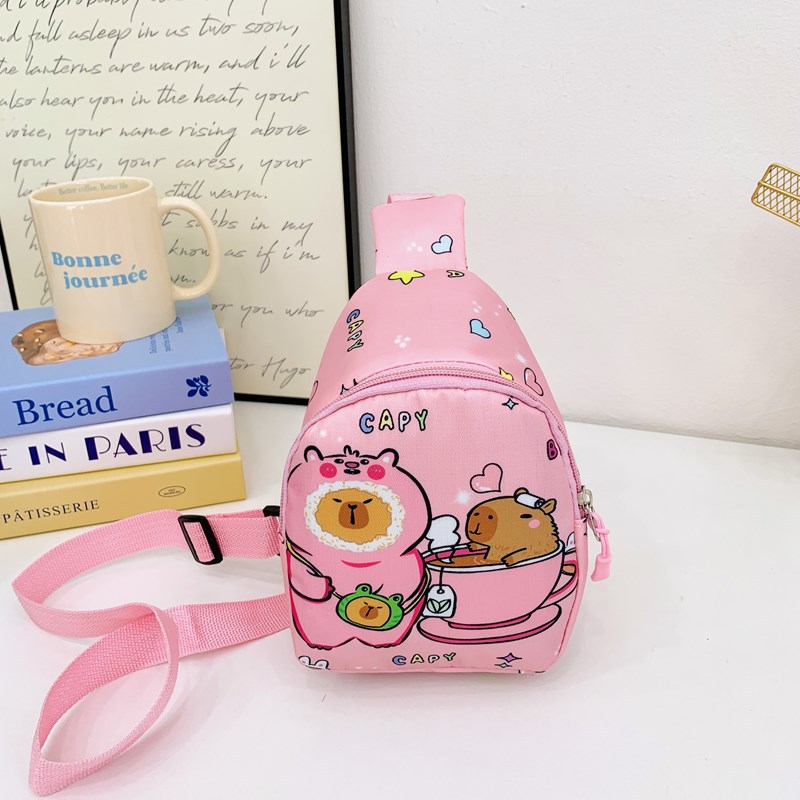 2025 New children's bags, cute cartoon coin purses for boys and girls, trendy crossbody bags, fashionable and casual chest bags Specification drawing