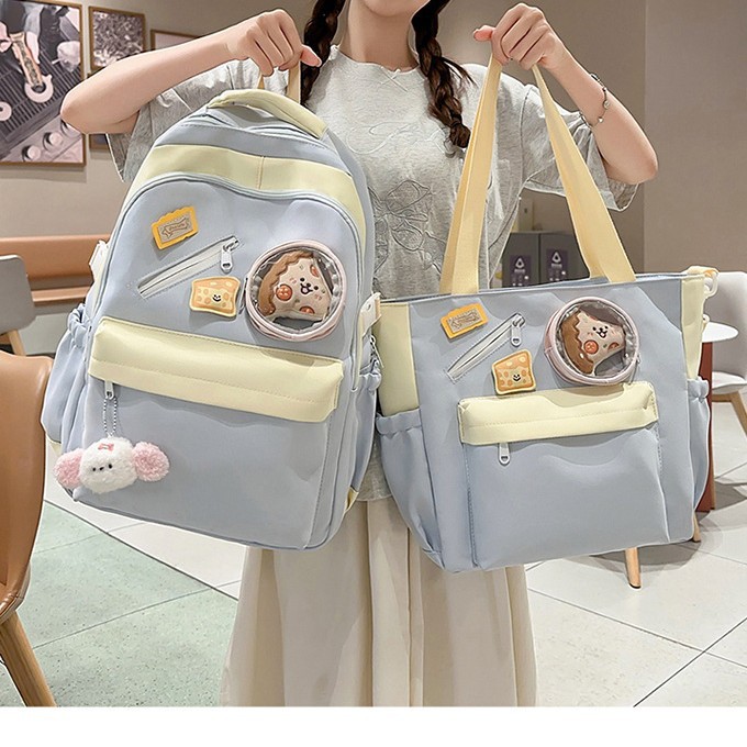 A new high-appeal, fresh and sweet school-style ins tutorial bag handbag, a large-capacity backpack for junior and senior high school students full figure