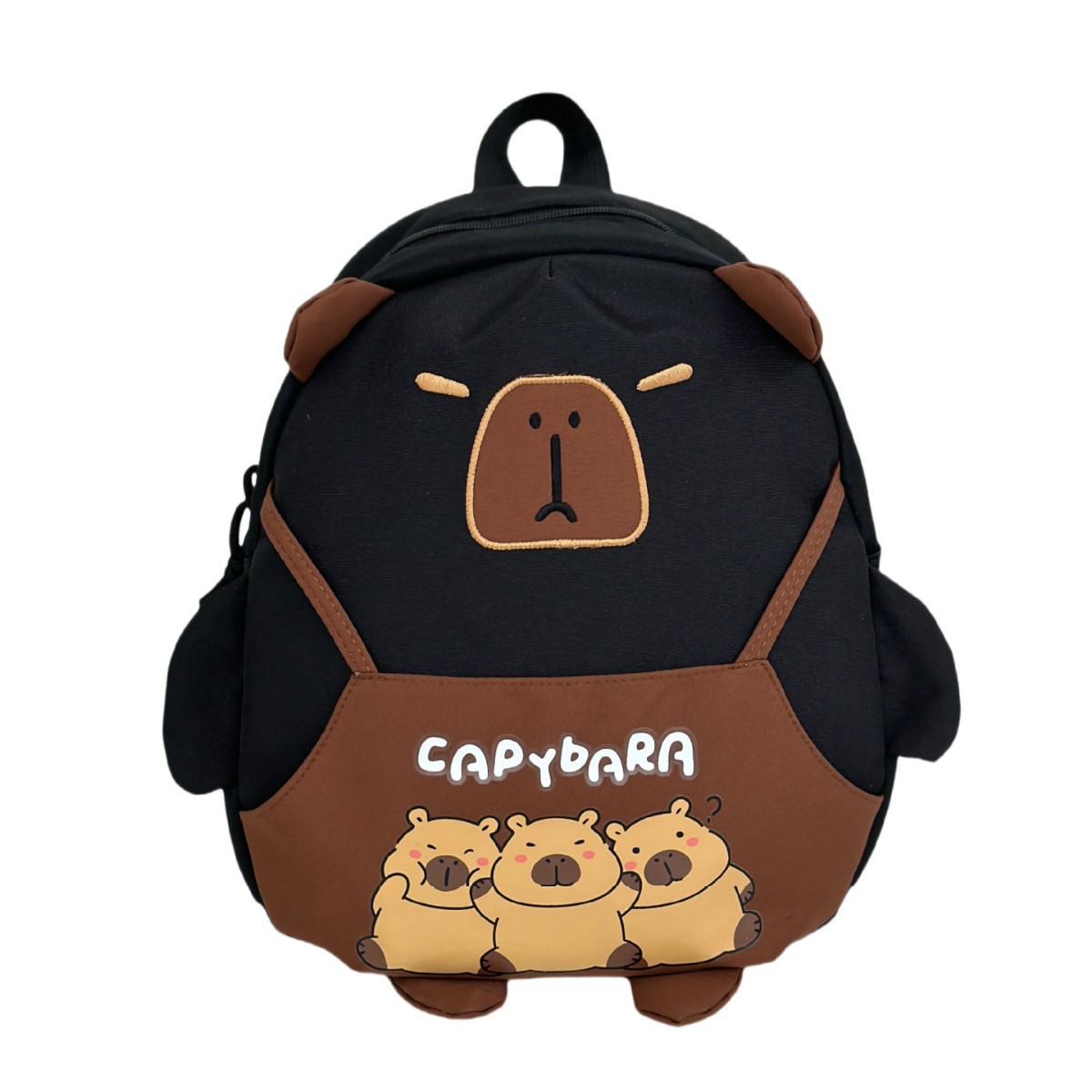 Capibara's quirky schoolbag, color-blocking cartoon, cute girl backpack, travel and outing single-shoulder bag Item Picture