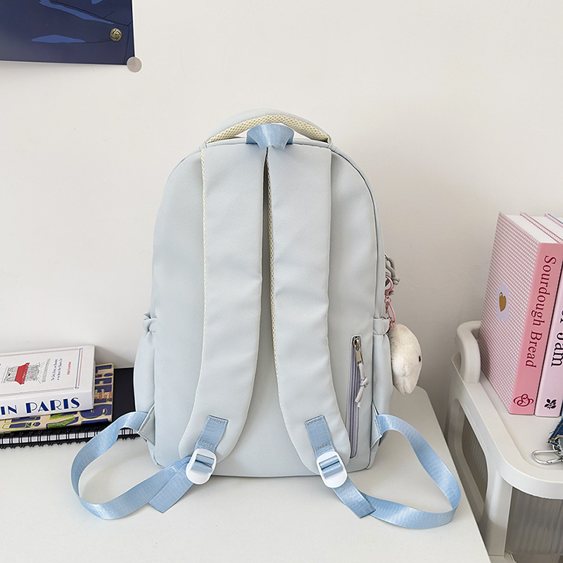 A cute and large-capacity schoolbag for junior and senior high school students in a school style, a casual and versatile backpack, a light and sweet multi-compartment backpack Specification drawing