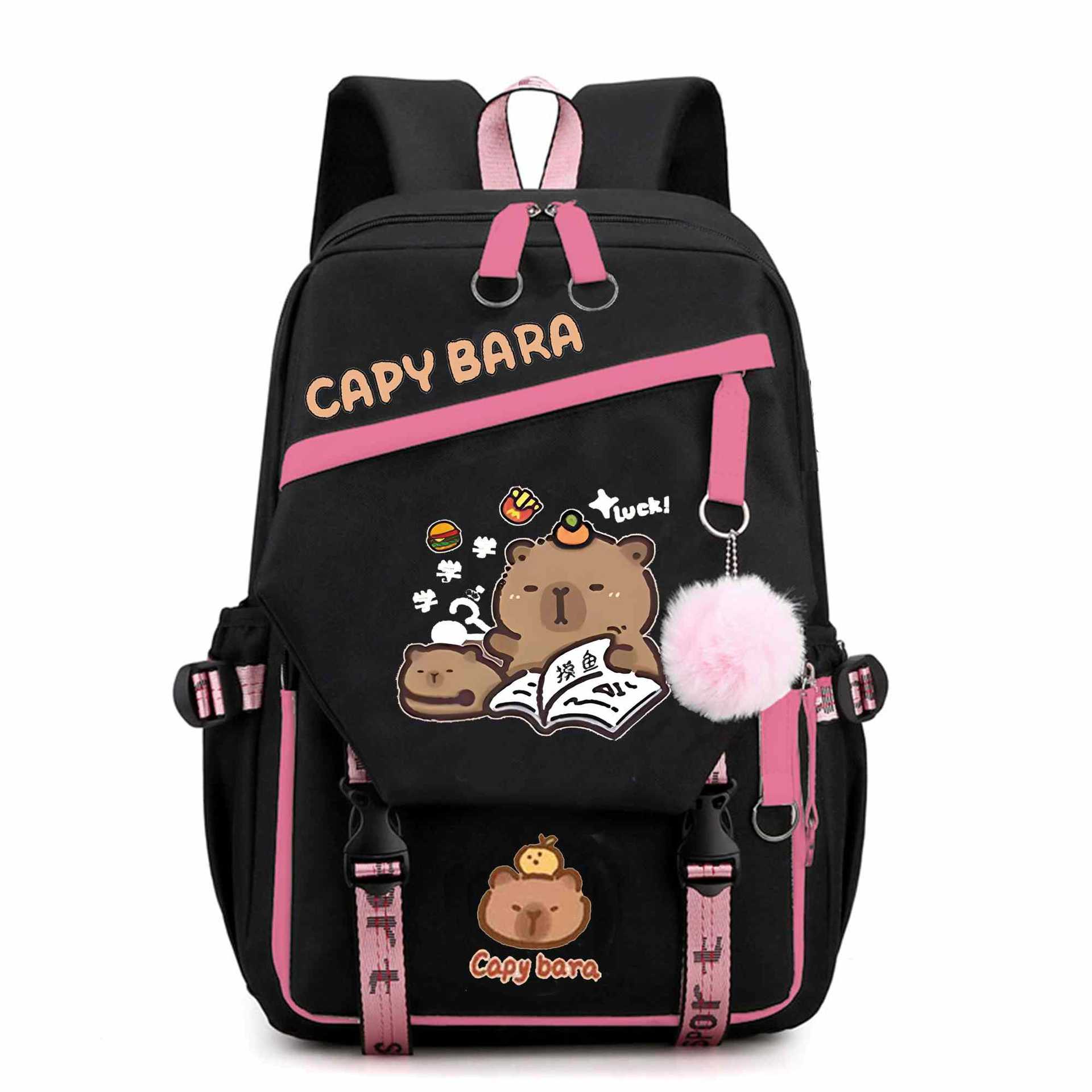 High appearance level campus style Capibara student schoolbag Korean version schoolbag, junior and senior high school student backpack distribution details Picture