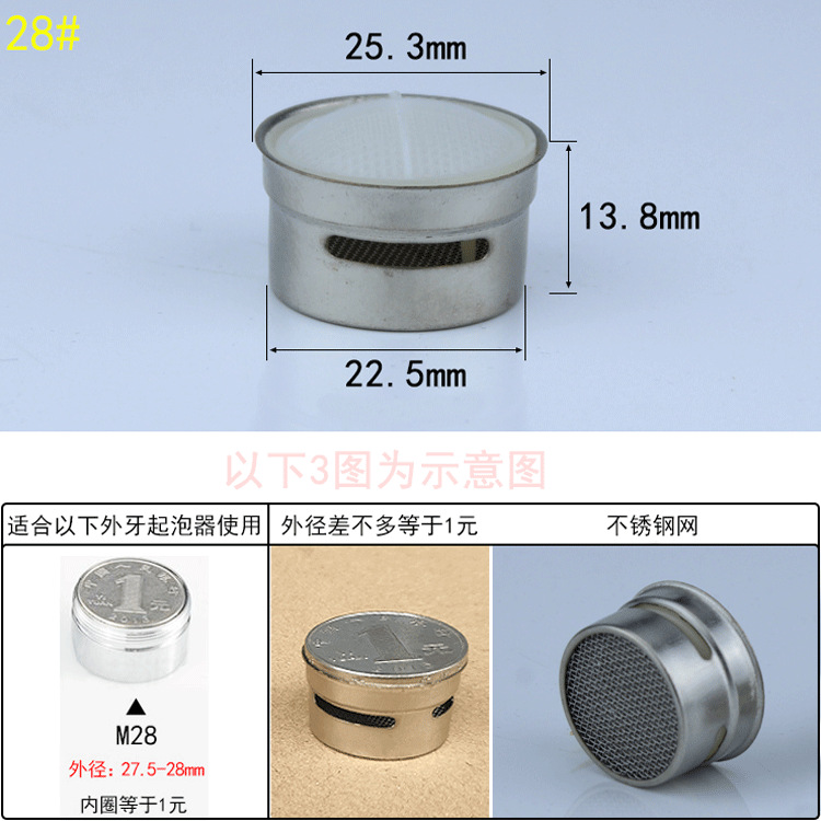 Washbasin, kitchen faucet accessories, aerator, filter screen, aerator inner core, water outlet spatter inner core Application Scenario