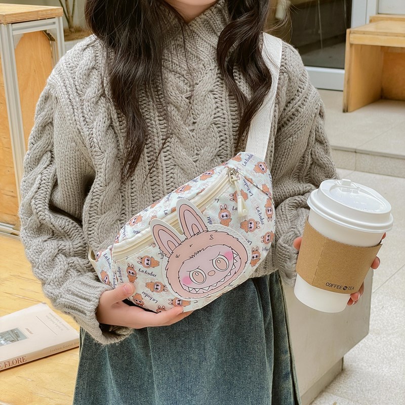 New cute cartoon children's waist bag, crossbody Oxford fabric portable Korean-style small chest bag for 2024 autumn and winter Application Scenario