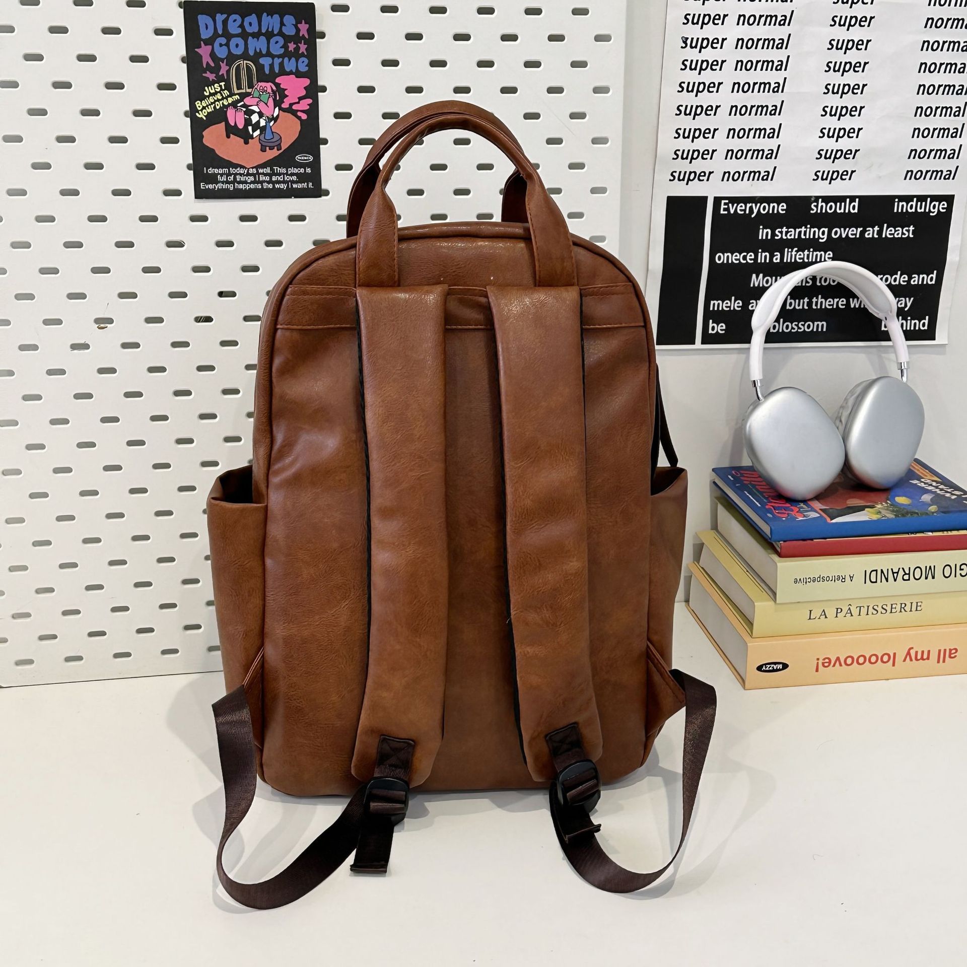 New fashionable, retro and simple college student computer bag handbag, high school student lightweight commuting large-capacity backpack Specification drawing