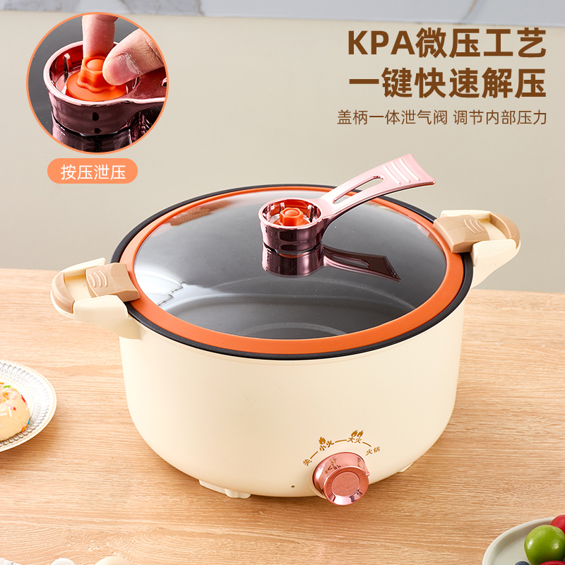 Multi-functional electric hot pot, electric cooker, electric clay pot, thickened folding portable Southeast Asian style household kitchenware details Picture