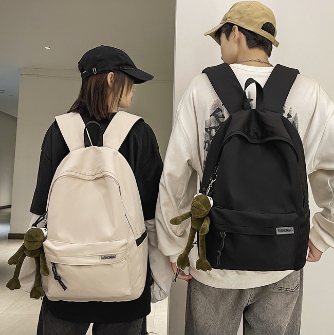 New large-capacity Japanese-style Instagram minimalist college couple casual travel backpack for high school girls full figure