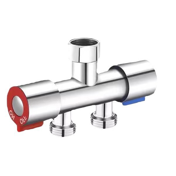 Three-way triangular valve, one-inlet and two-outlet water divider, double-outlet washing machine faucet water divider adapter accessories Item Picture