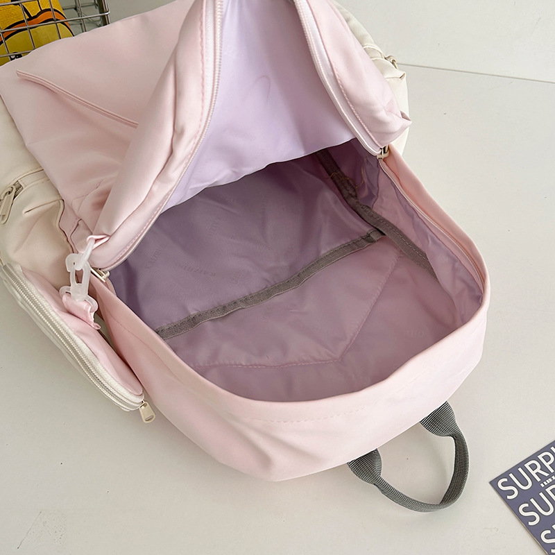 Simple schoolbag treasure, girl's casual bow backpack, Korean style, versatile, high appearance level backpack for primary and secondary school students Application Scenario