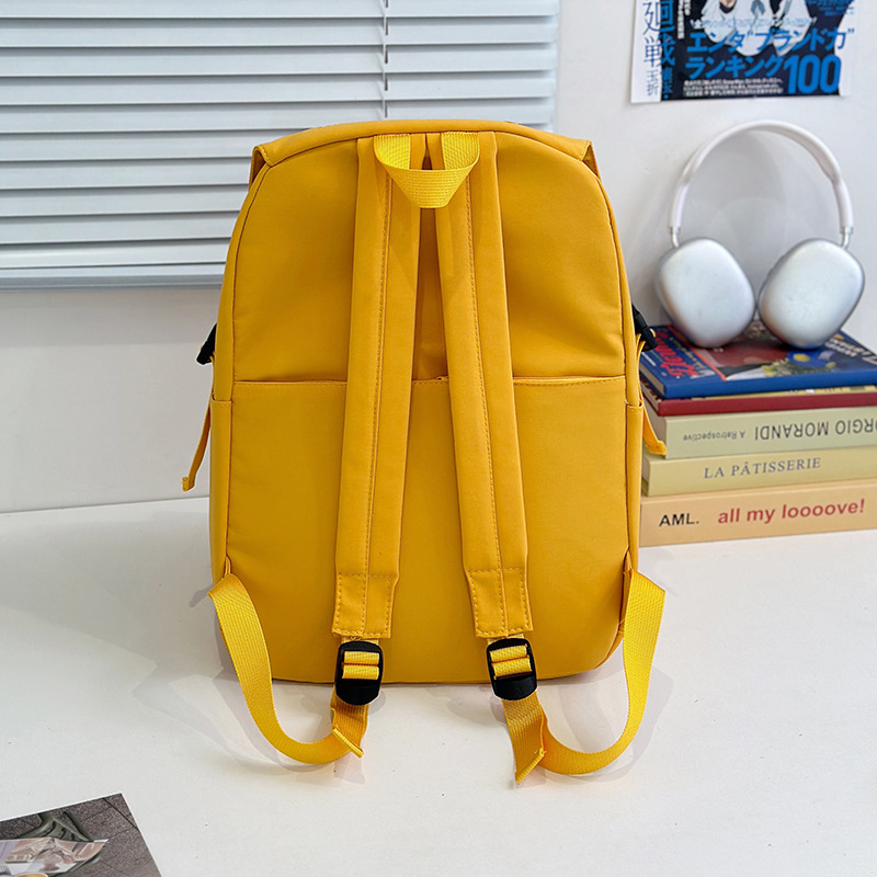 Japanese-style simple and versatile backpack, Korean-style solid color student schoolbag, lightweight, trendy, casual and fashionable backpack Specification drawing