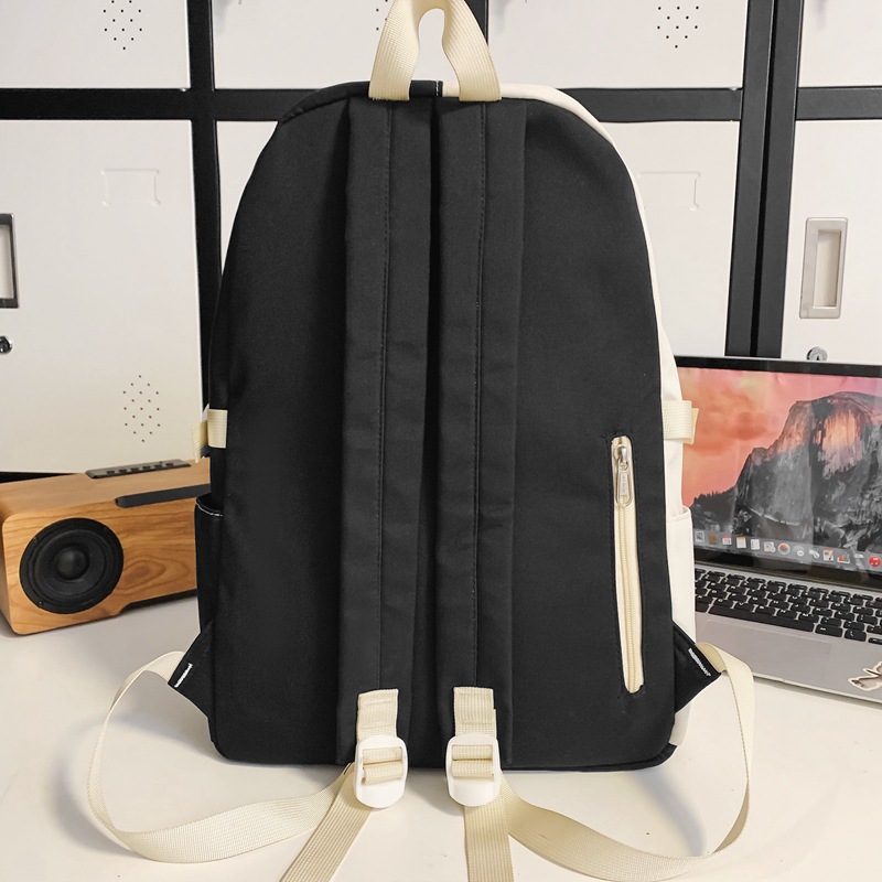 New Korean-style two-piece schoolbag with a checkerboard pattern, large-capacity middle school backpack, casual and lightweight student tutorial bag Specification drawing