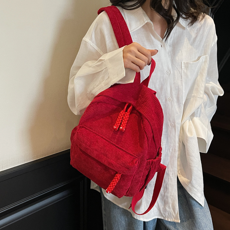 Korean version 2025 Summer new backpack for students, simple and casual, large-capacity commuting forest-style versatile schoolbag details Picture